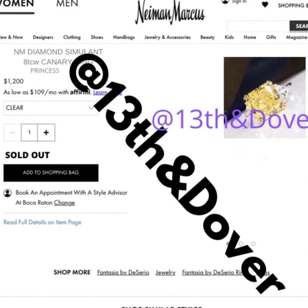 18k 6.5ct Canary Ring - Picture 14 of 15